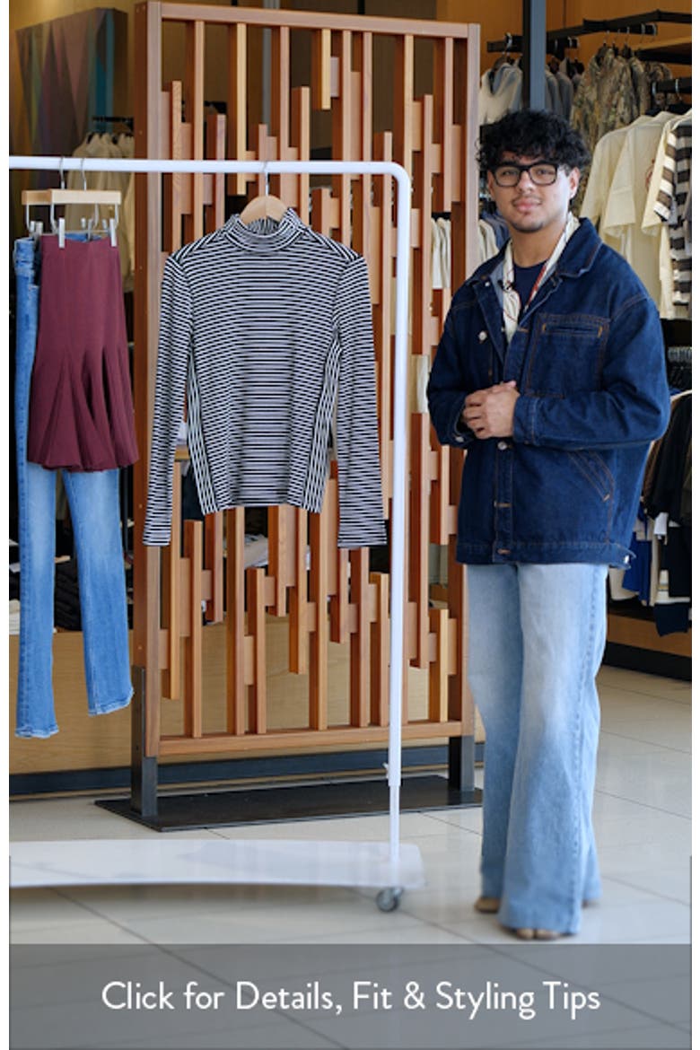 Stripe Rib Turtleneck Top video