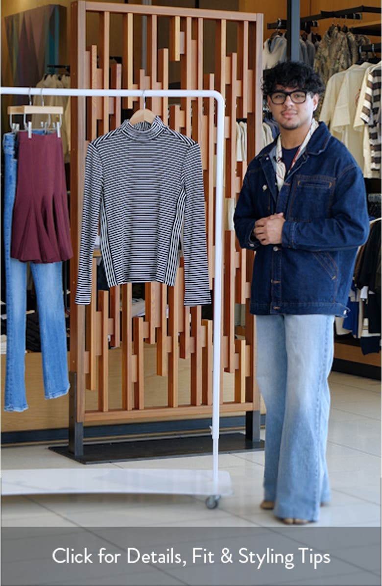 Stripe Rib Turtleneck Top, sales video thumbnail