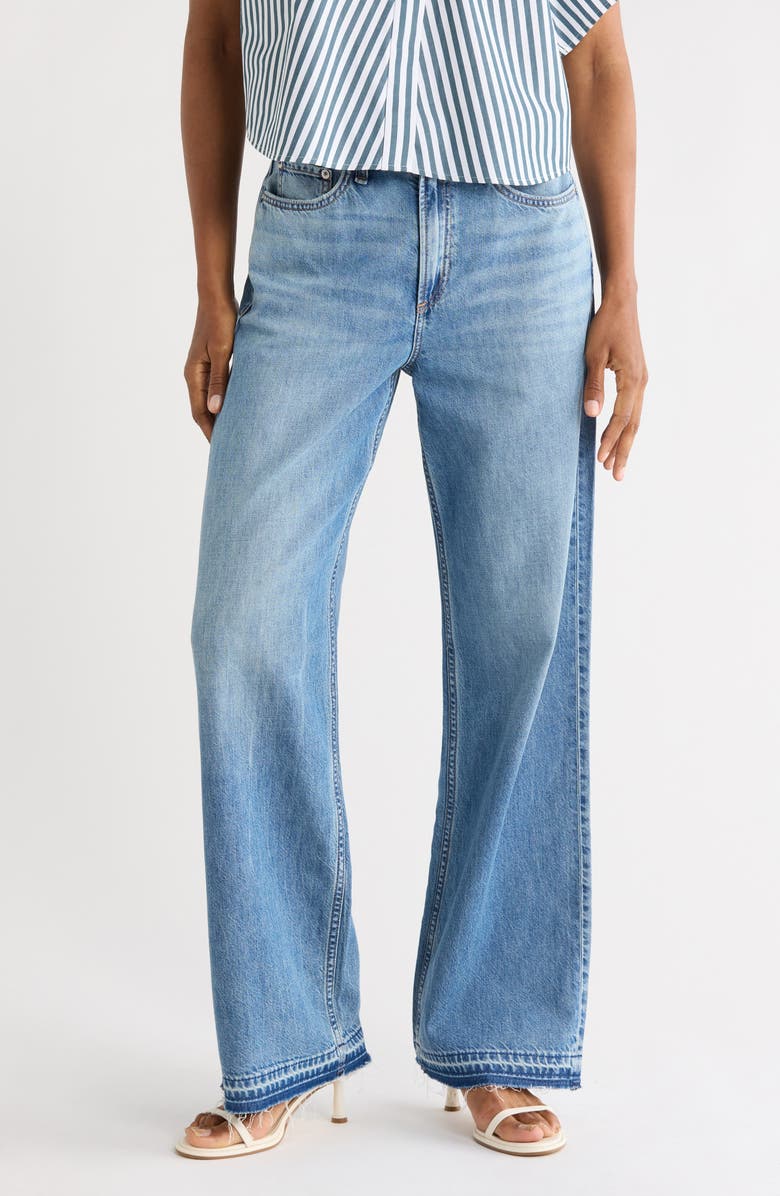 rag & bone Featherweight Logan Release Hem Wide Leg Jeans, Main, color, Orian