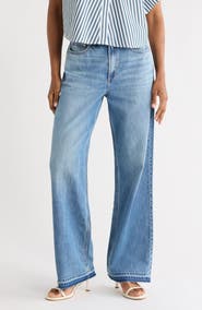 rag & bone Featherweight Logan Release Hem Wide Leg Jeans