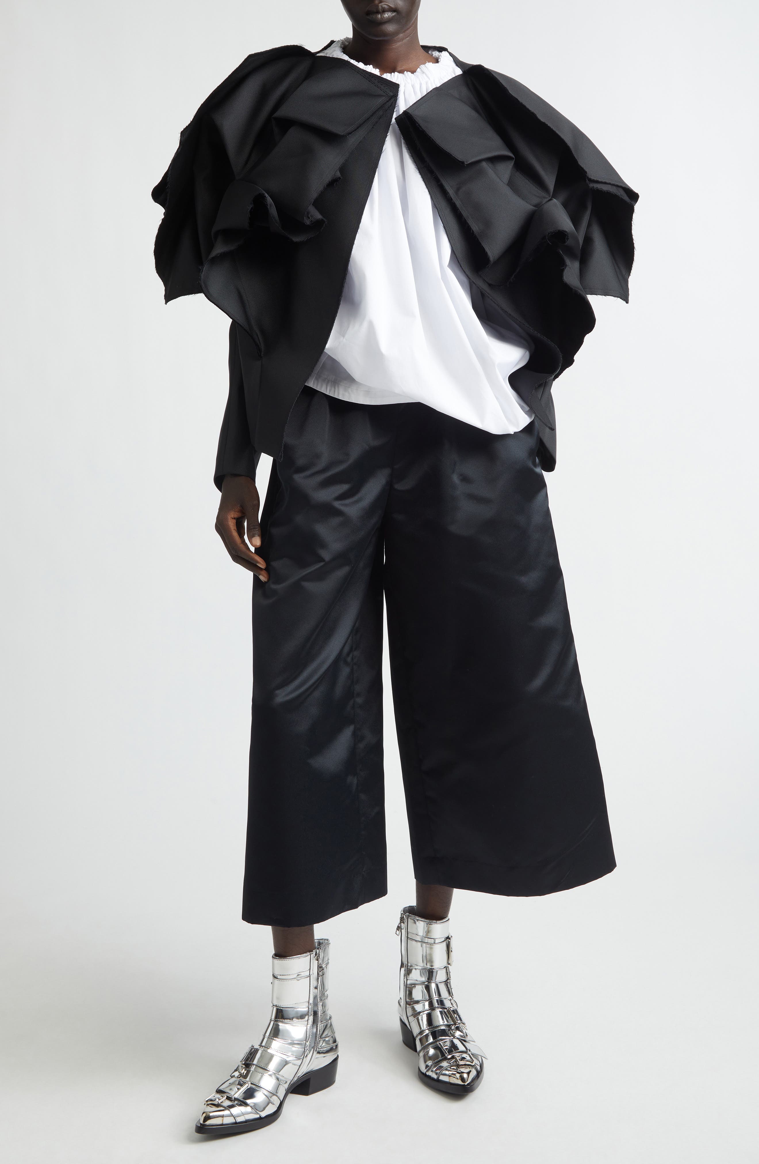 Crop Satin Wide Leg Pants - image 2