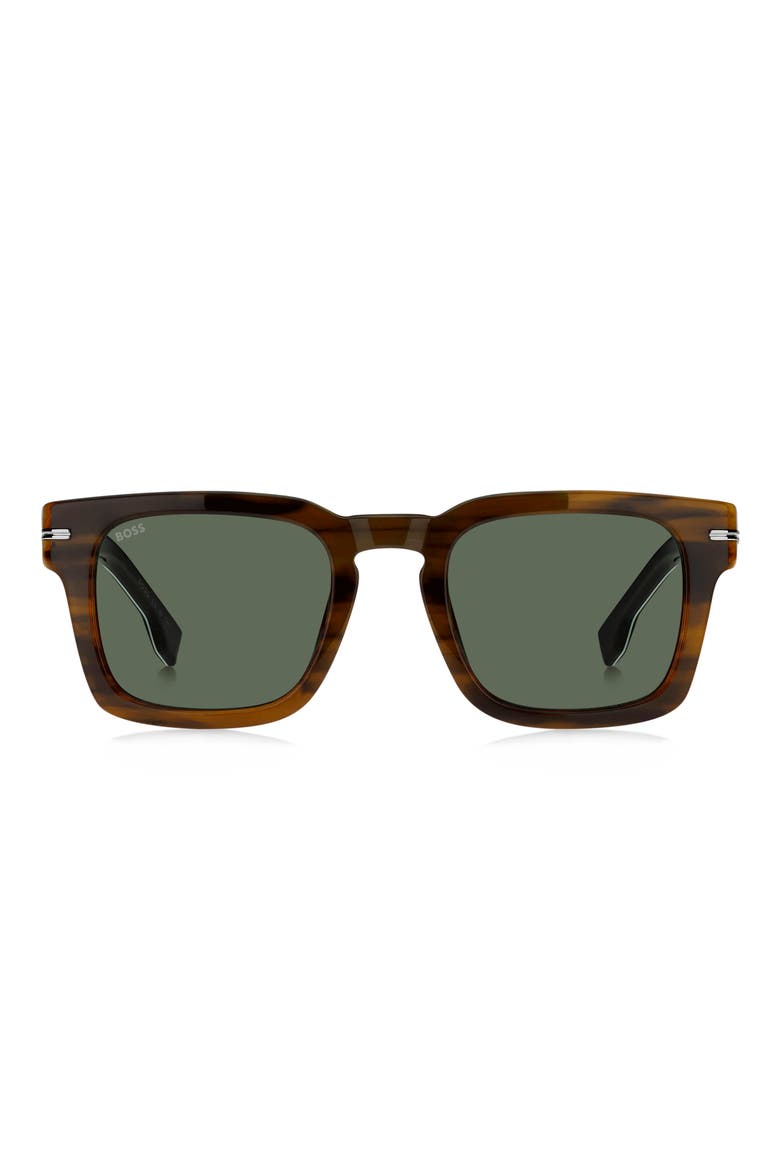 1625/S 50mm Rectangle Sunglasses, Main, color, STRIPED BROWN BLACK