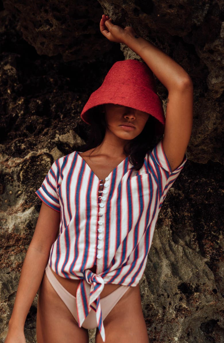 BRUNNA.CO The Naomi Jute Straw Hat, Alternate, color, Red
