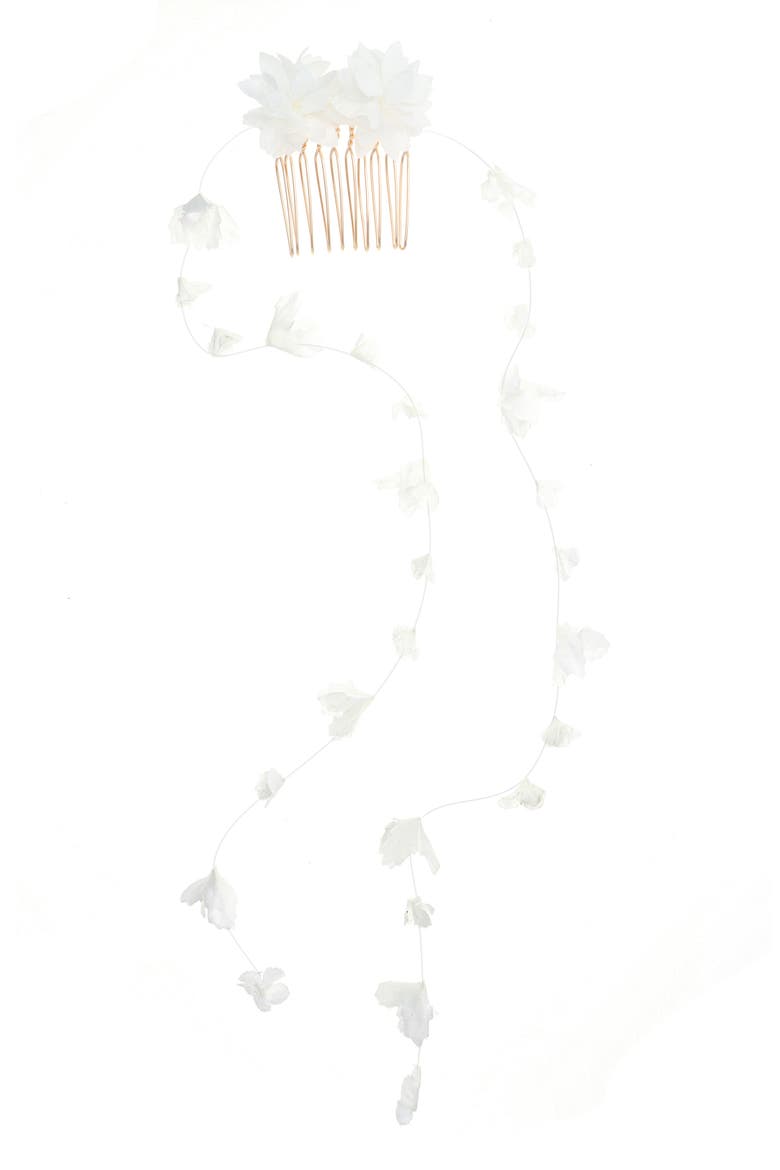 Everly Flower Comb, Main, color, IVORY