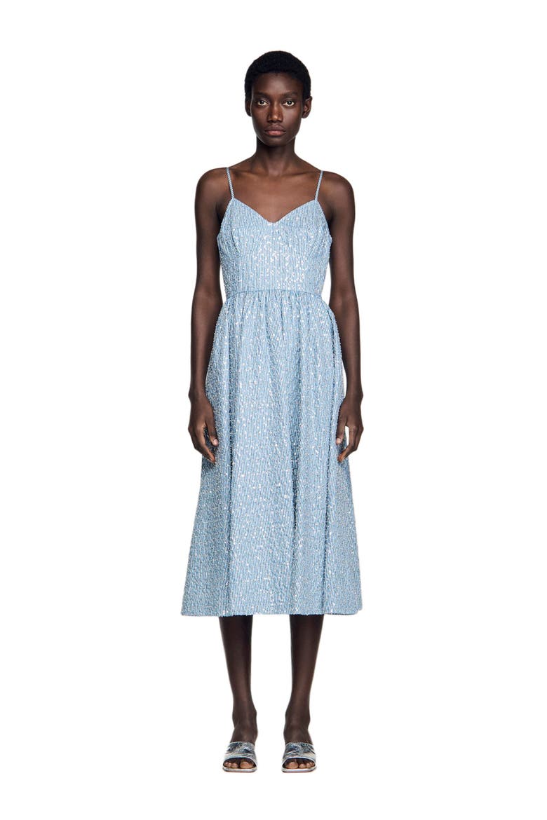 Sequined maxi dress, Main, color, Blue