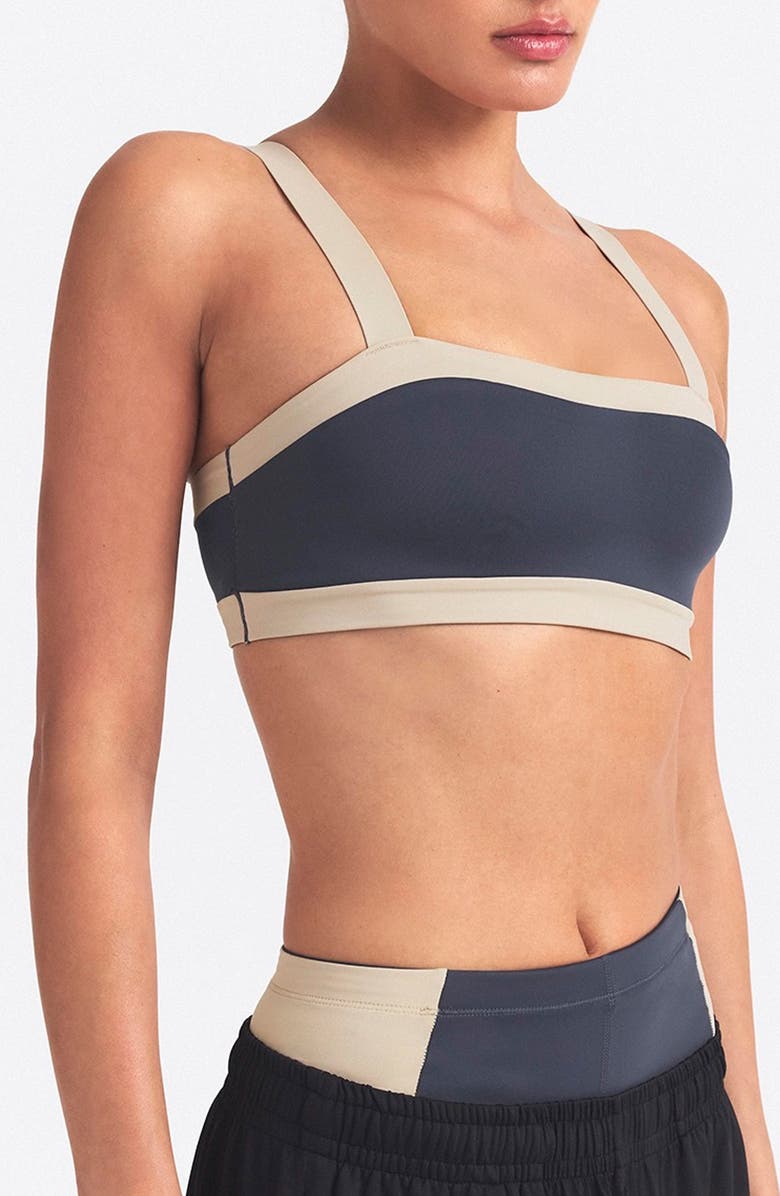 NikeSKIMS Straight Neck Sports Bra, Alternate, color, Deep Royal/ Stone