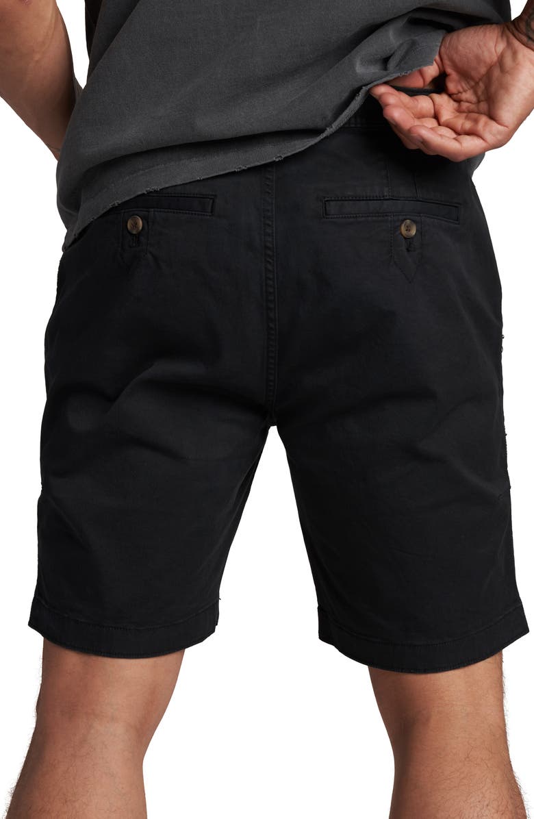 Rowan Walsh Stretch Cotton Twill Shorts, Alternate, color, Washed Black