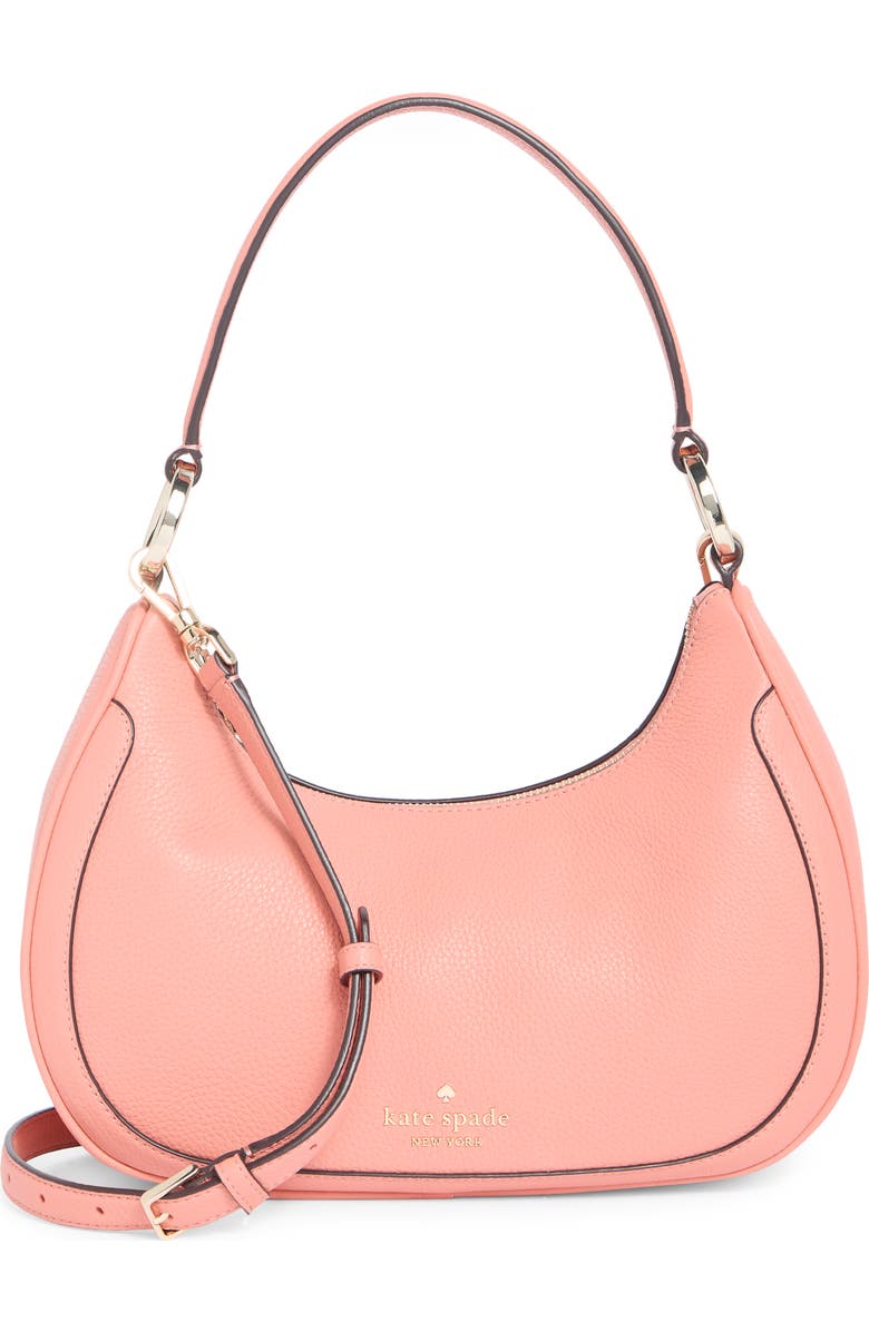 Kate Spade New York Leila Pebbled Leather Shoulder Bag, Main, color, Terracotta Tile