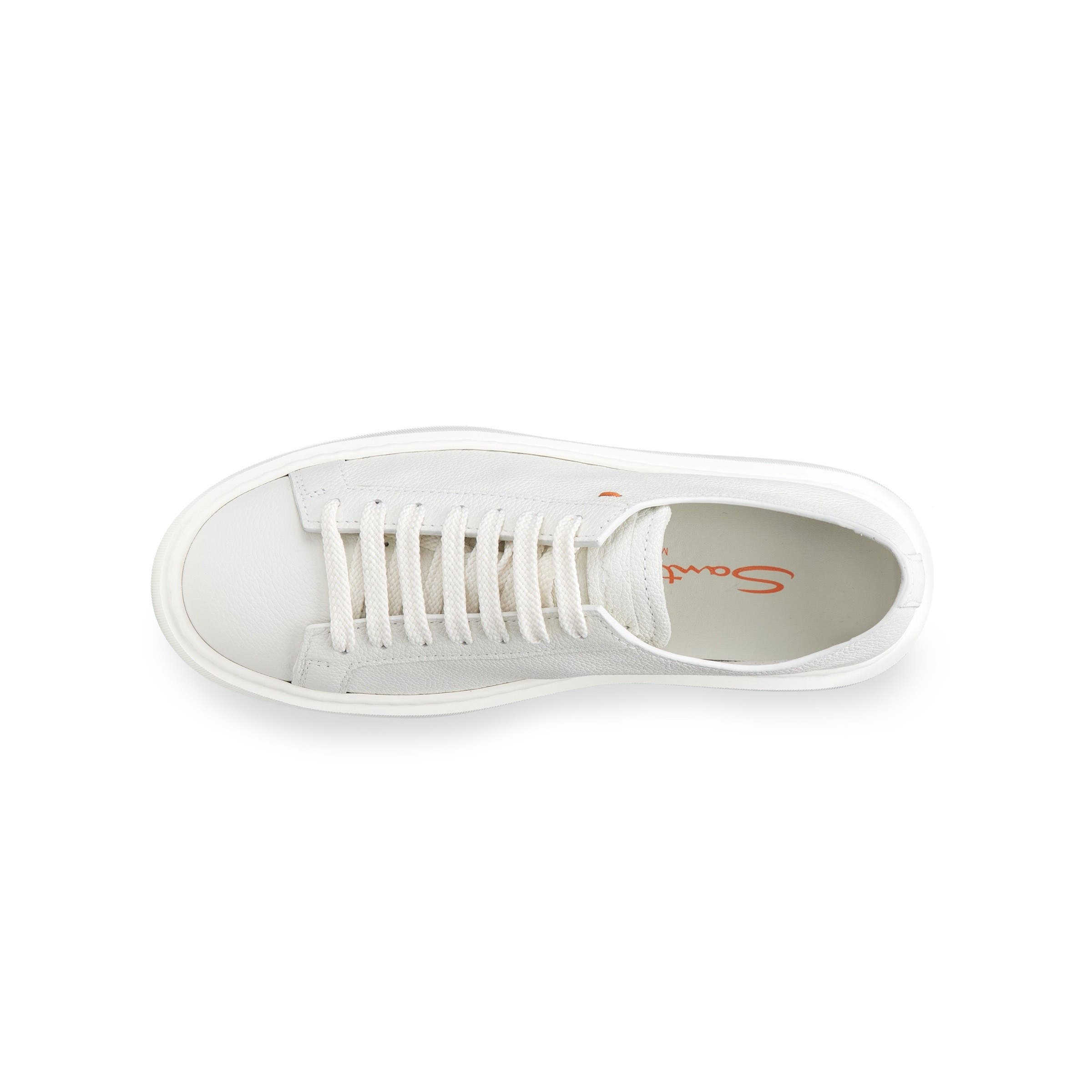 Tumbled Leather Sneaker, Alternate, color, White