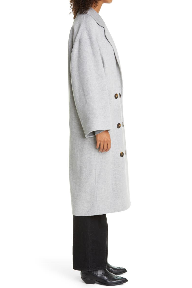 Borneo Double Breasted Wool & Cashmere Coat, Alternate, color, GREY MELANGE