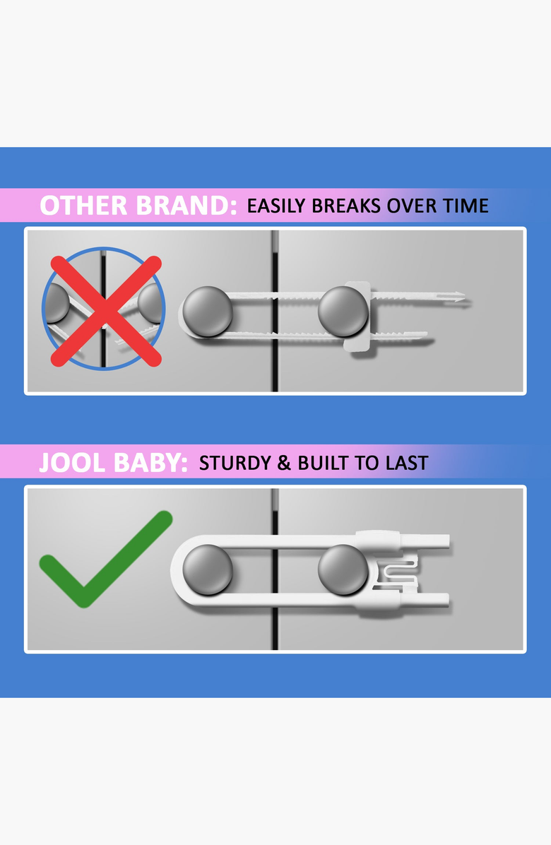 Jool Baby Sliding Cabinet Locks, Alternate, color, White 8 Pack