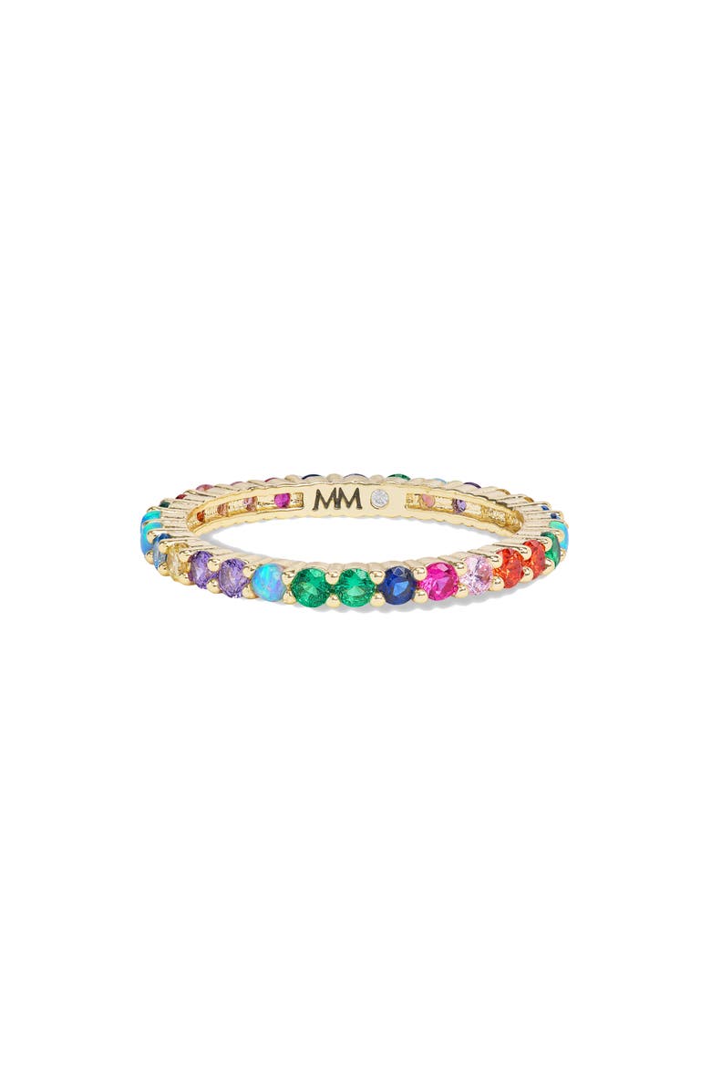 The Baby Heiress Rainbow Cubic Zirconia Band Ring, Main, color, GOLD-RAINBOW