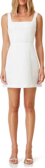 Amelie Square Neck Duchesse Satin Cocktail Minidress