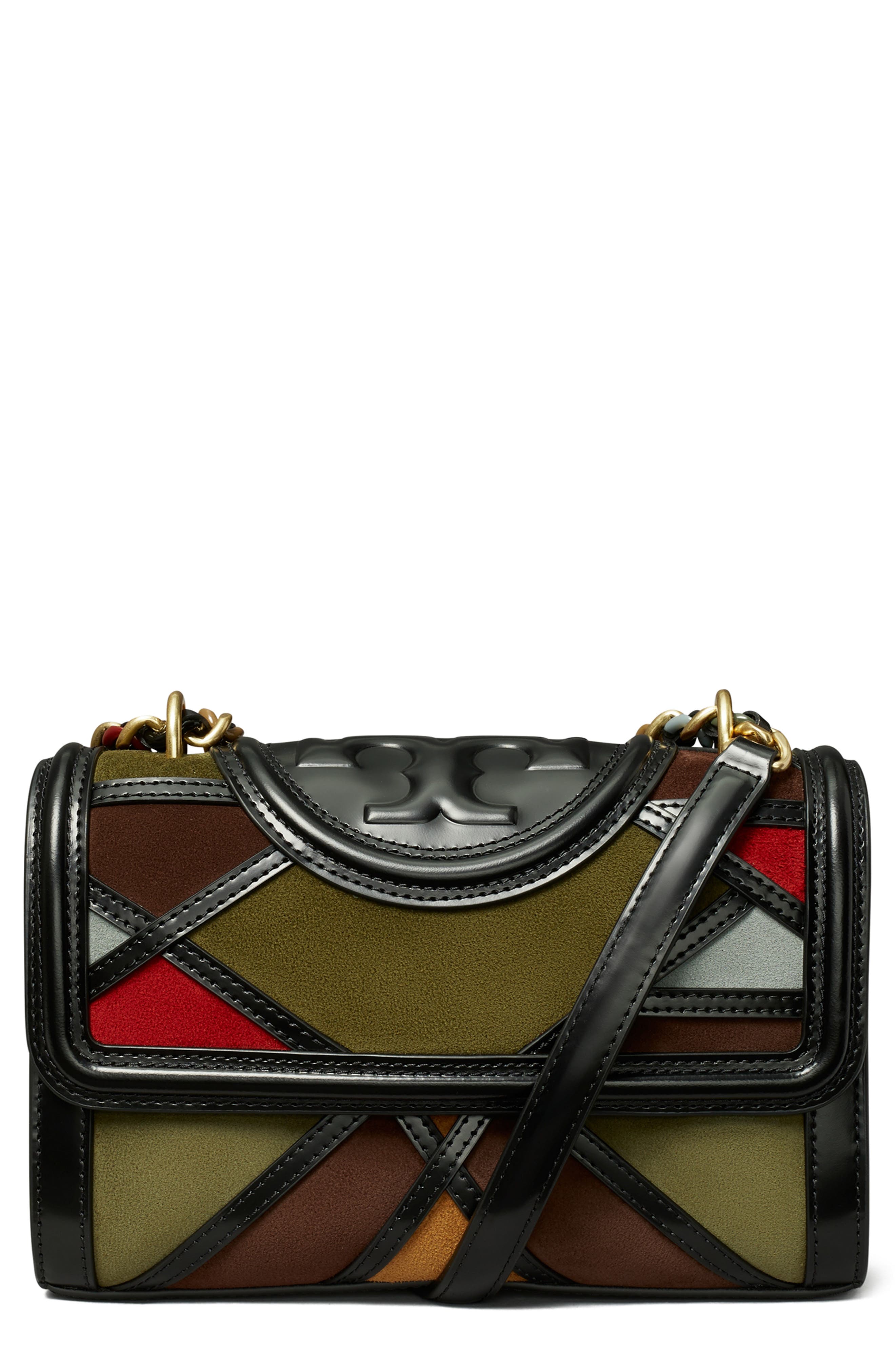 Tory Burch Small Fleming Marquetry Convertible Shoulder Bag, Main, color, 