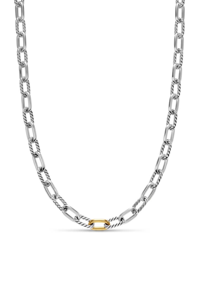 DY Madison® Chain Necklace in Sterling Silver with 18K Yellow Gold, 8.5mm, Main, color, SILVER