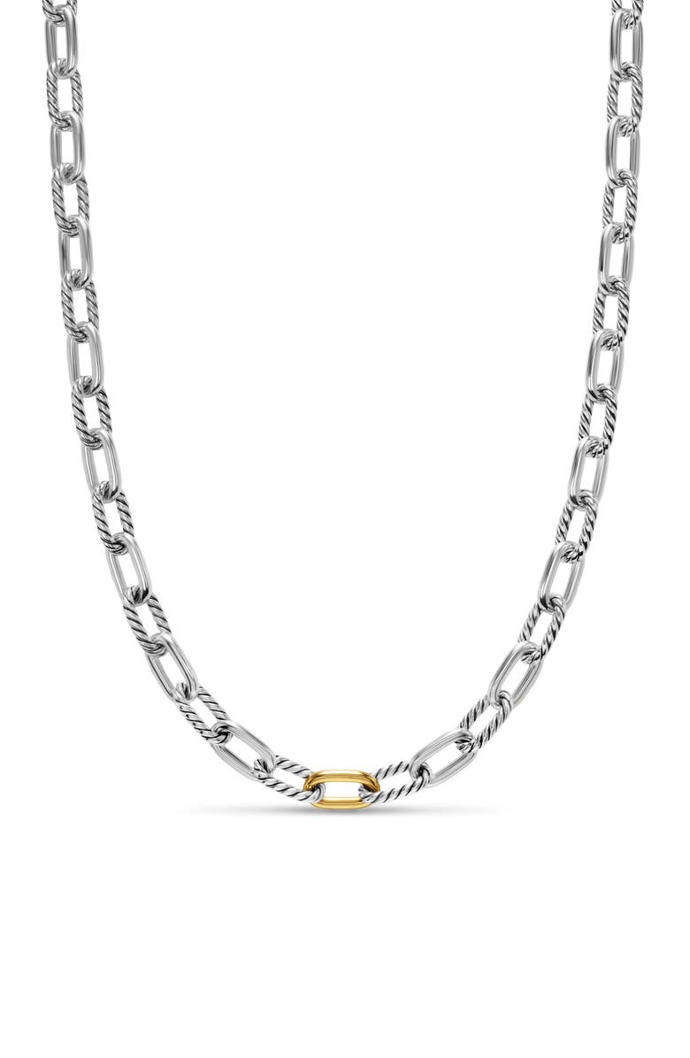 David Yurman DY Madison<sup>®</sup> Chain Necklace in Sterling Silver with 18K Yellow Gold, 8.5mm, Main, color, Silver