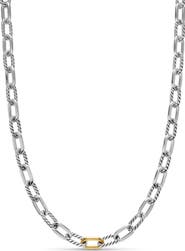 David Yurman DY Madison® Chain Necklace in Sterling Silver with 18K Yellow Gold, 8.5mm