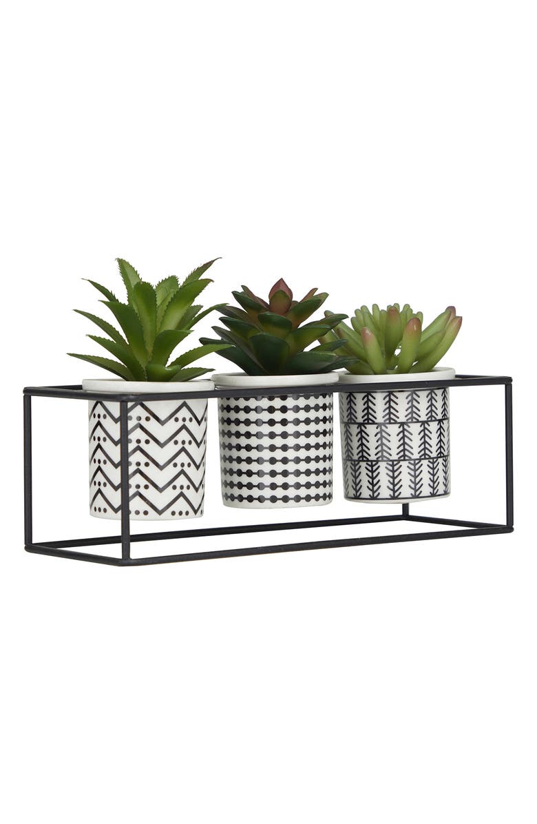 Novogratz Artificial Potted Succulent 3-Piece Set, Alternate, color,
