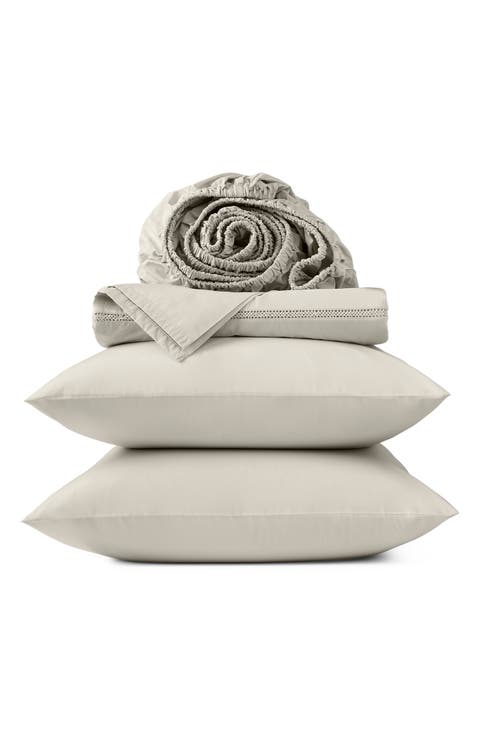 Lattice Organic Cotton Percale Sheet Set