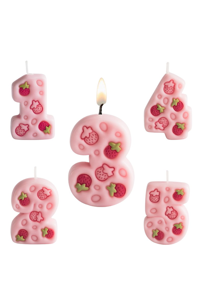 Southlake gifts Bubble Cream Strawberry Birthday Number Candle Cake Topper, Main, color, Number 3