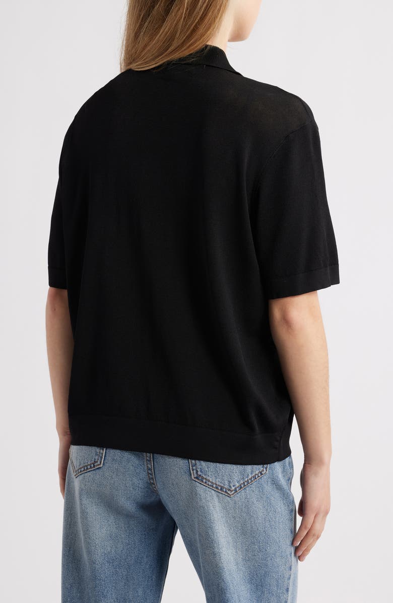 Mavi Jeans Button-Up Polo Sweater, Alternate, color, Black