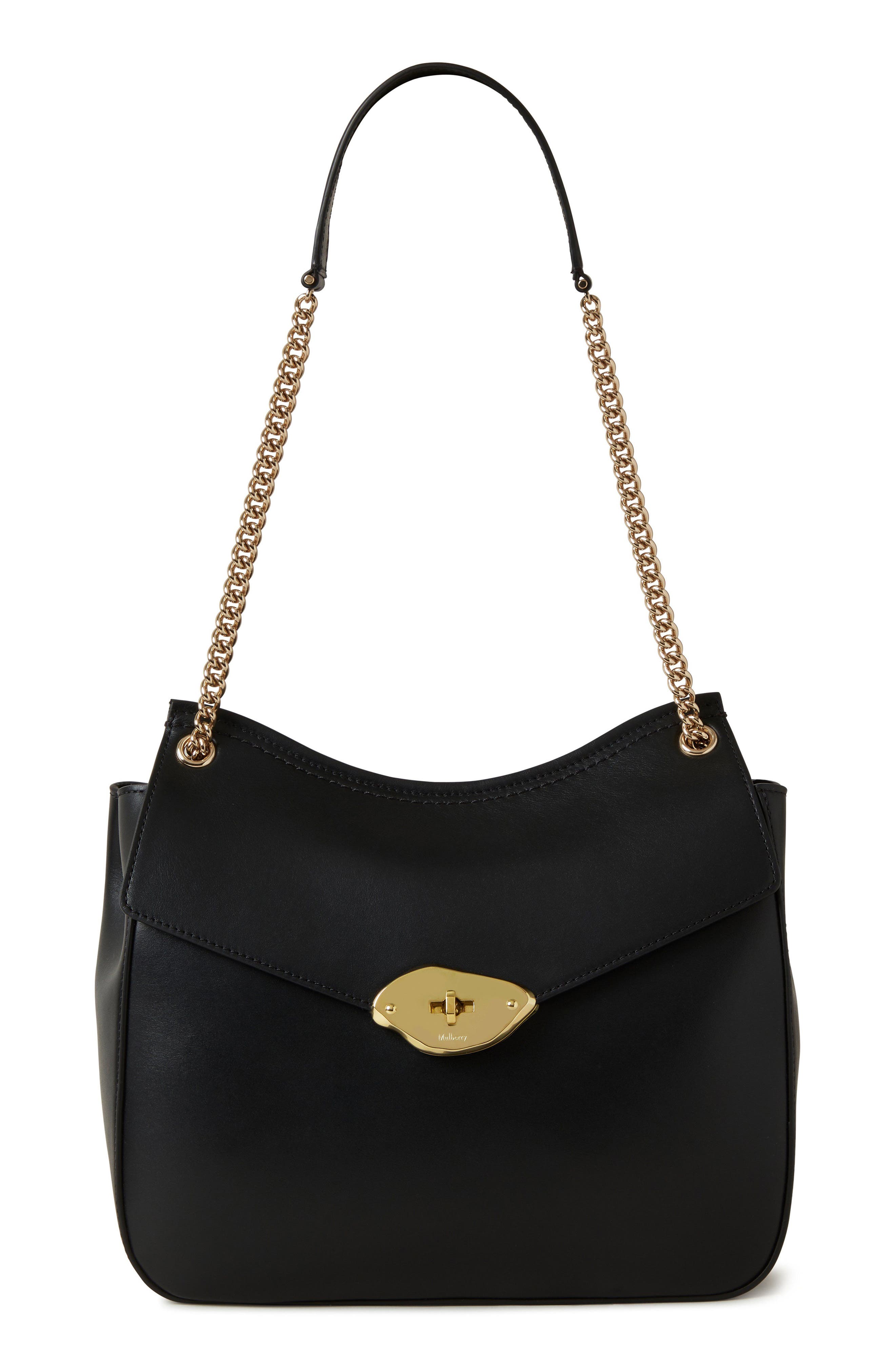 Mulberry Lana Chain Strap High Gloss Leather Shoulder Bag, Main, color, 