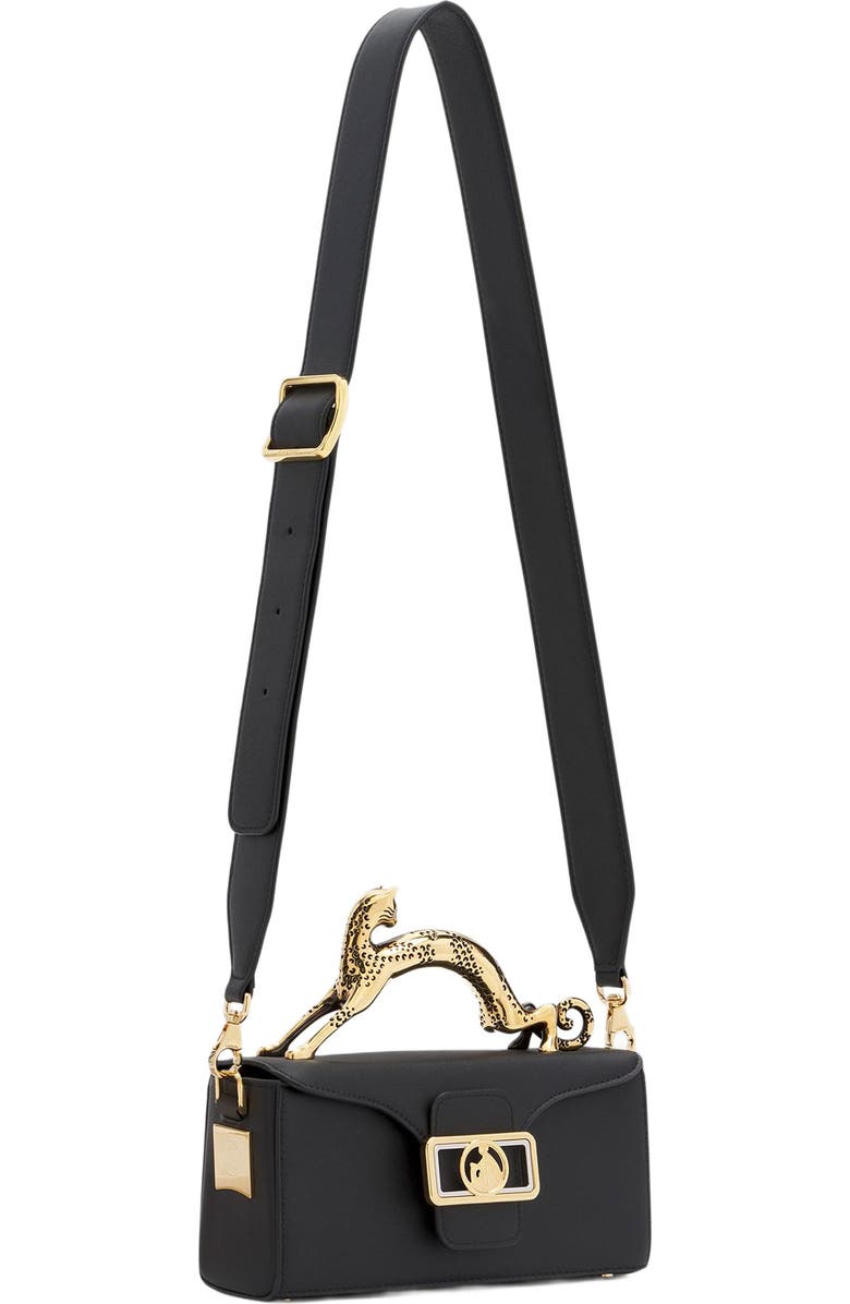 Lanvin Nano Pencil Cat Leather Bag, Alternate, color, Black