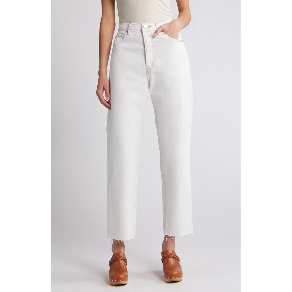 Frame The Pencil Crop High Waist Ankle Slim Straight Leg Jeans In White