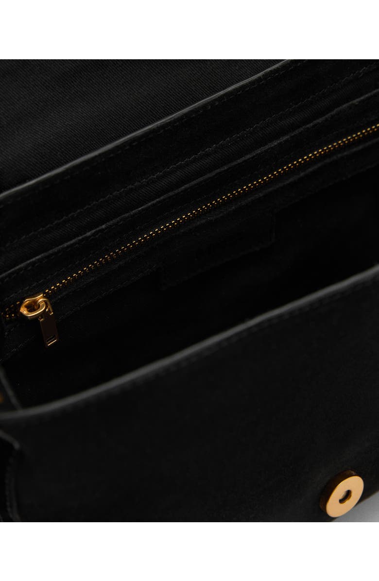 MANGO Buckle Strap Suede & Leather Shoulder Bag, Alternate, color,