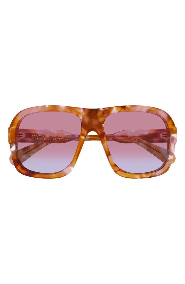 Chloé 58mm Square Sunglasses, Main, color, Sunrise Havana