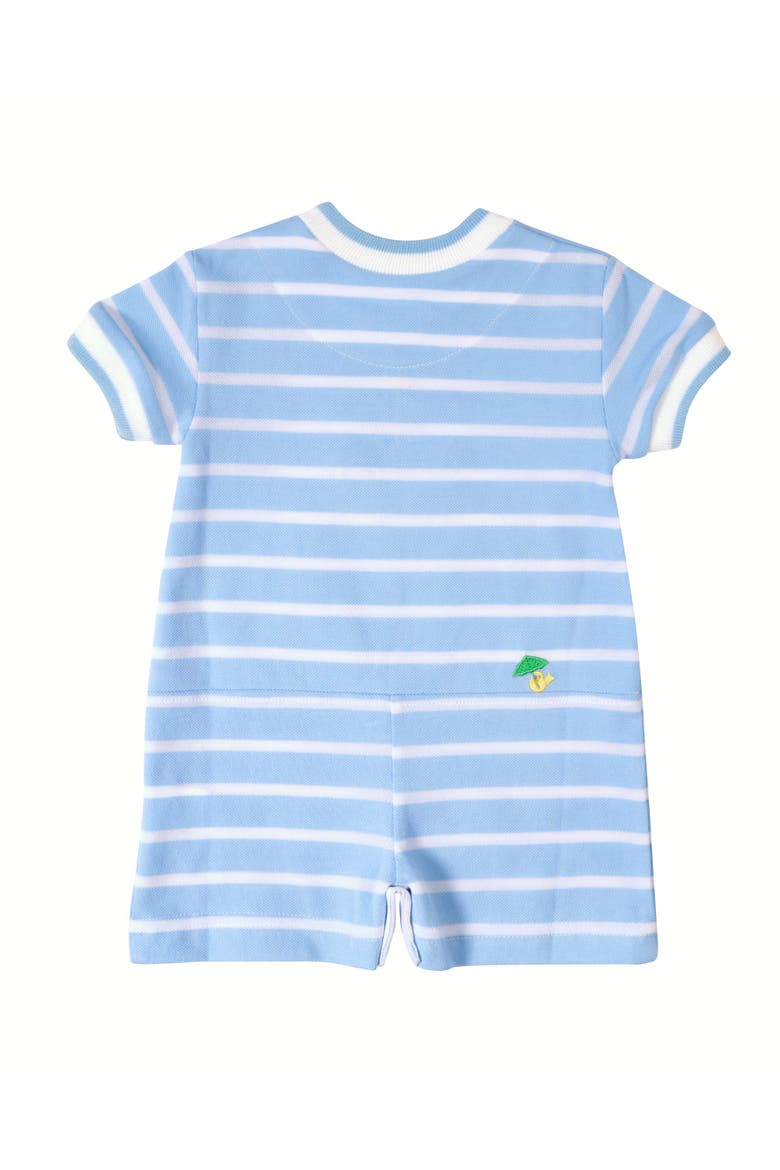 Stripe Knit Shortall With Elephant & Friends, Alternate, color, Light Blue/White