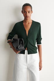 COS Layered-detail Knitted V-neck Cardigan