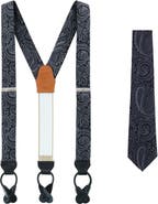 Trafalgar Sobee Paisley Silk Brace and Necktie