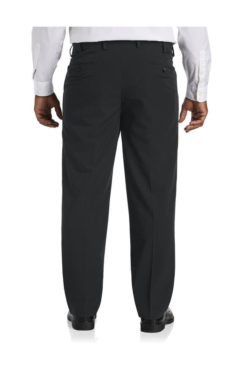 Oak Hill by DXL Big & Tall Easy Stretch Pleated Dress Pants, Alternate, color, Black