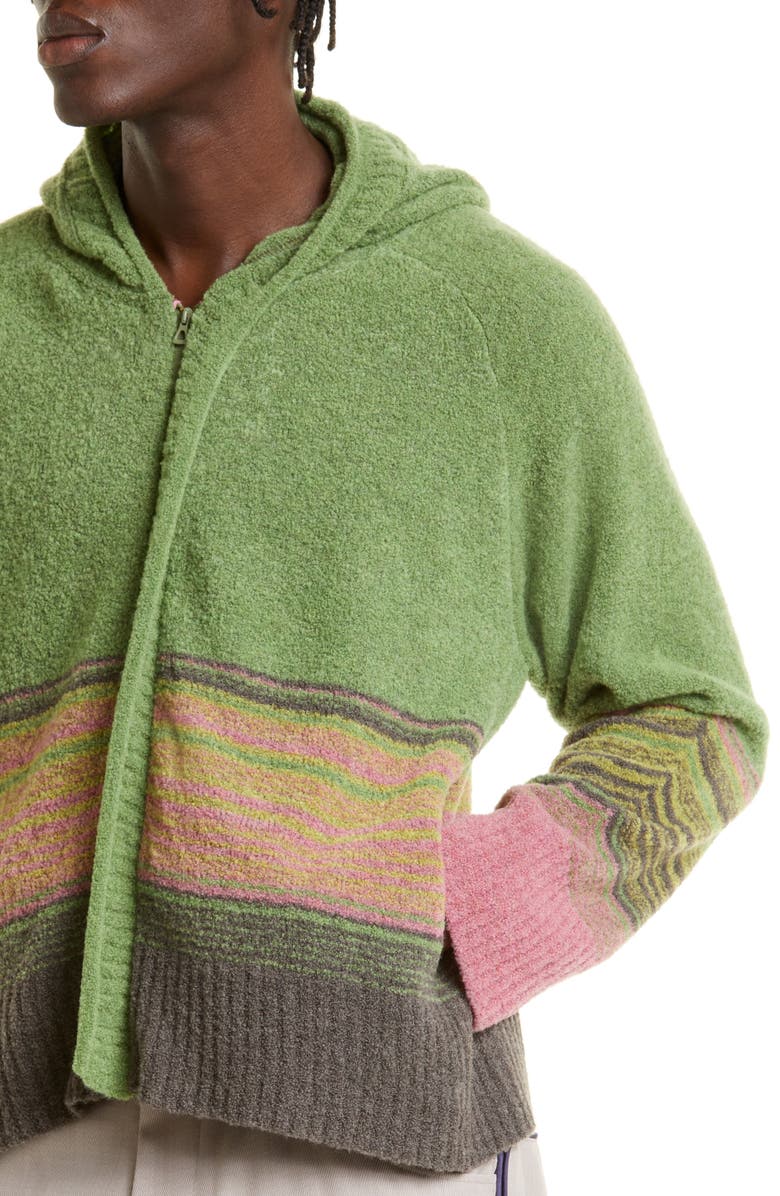 KIKO KOSTADINOV Ketra Stripe Wool Blend Hooded Sweater, Alternate, color, 