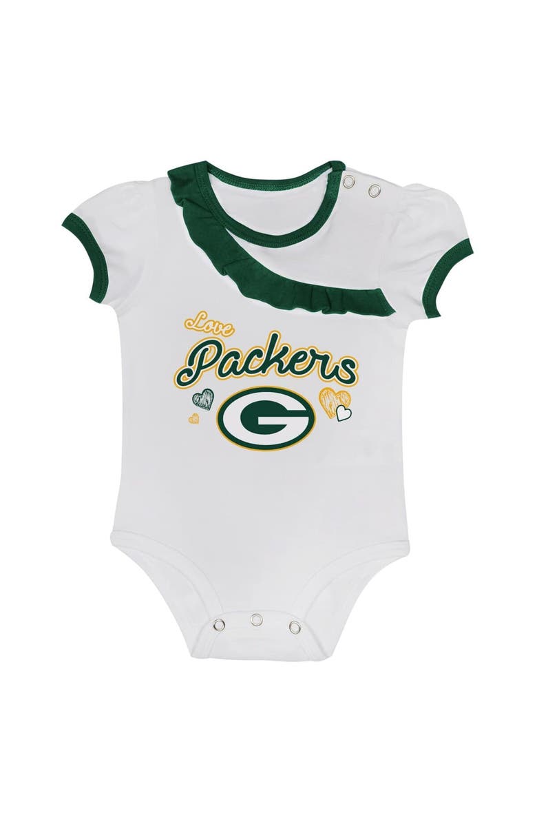 Outerstuff Newborn & Infant Green Bay Packers Love My Team Bodysuit & Skirt Set, Alternate, color, 