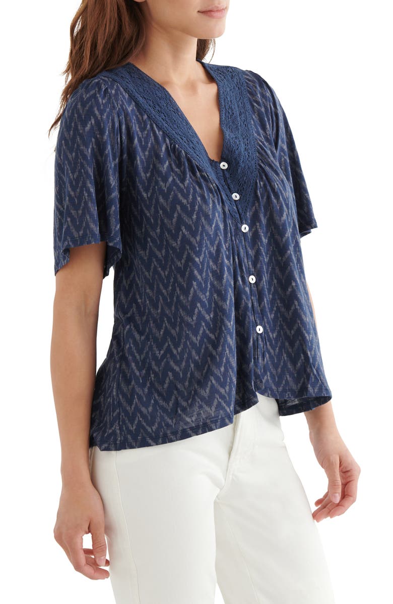 Lucky Brand Embroidered Boho Blouse, Alternate, color,