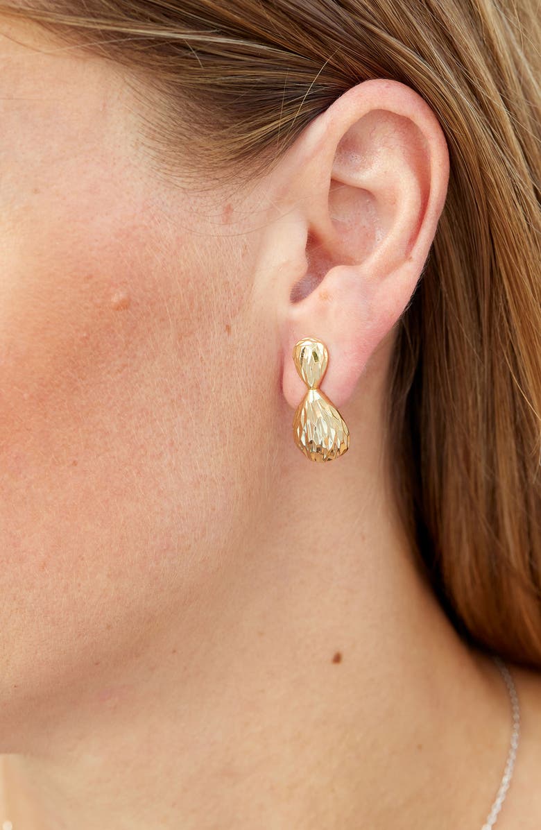 SAVVY CIE JEWELS Bombay Fluted Drop Earrings, Alternate, color, Gold