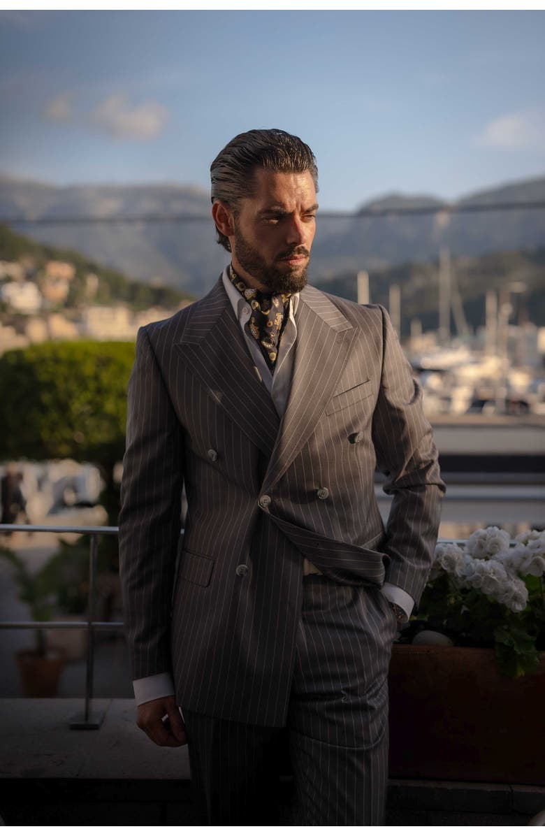 Elizabetta Gilded Keeper - Silk Ascot Cravat Tie for Men, Alternate, color, 