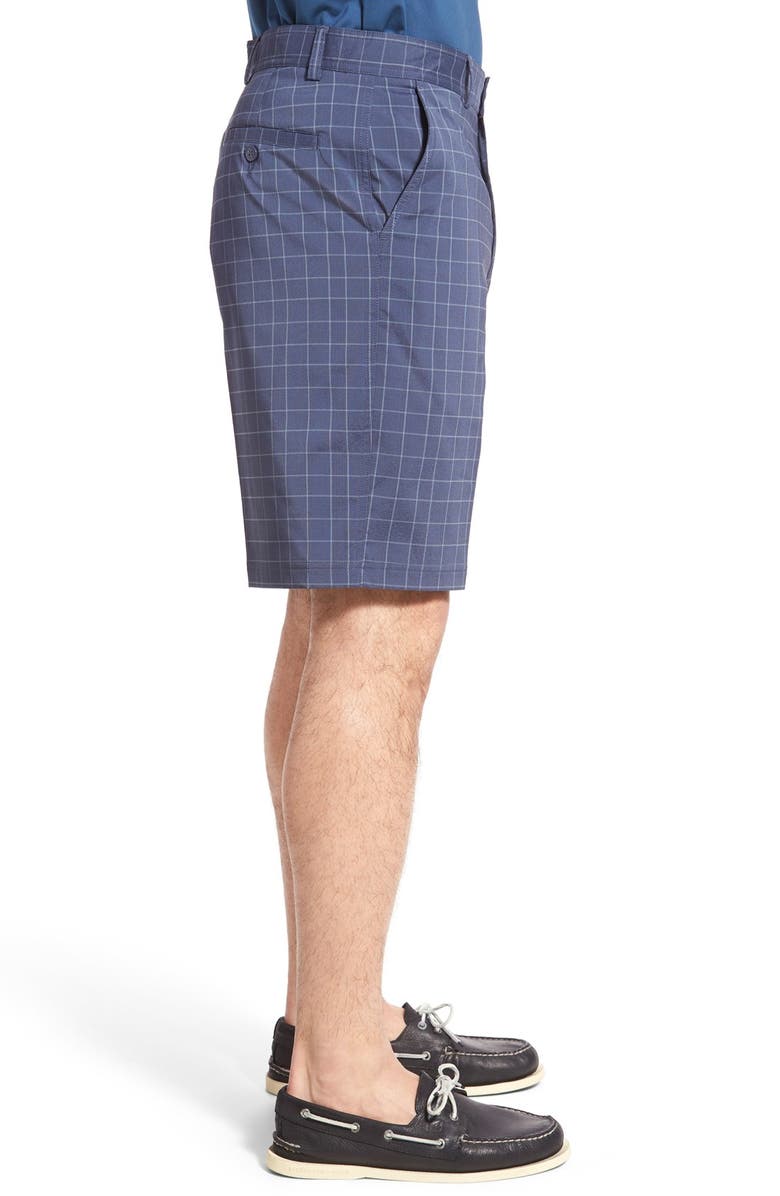 SWC Lone Cypress Pebble Beach Plaid Moisture Wicking Golf Shorts, Alternate, color, Peacoat