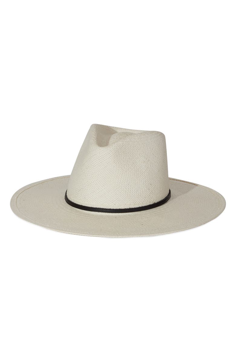 Janessa Leoné Otto Panama Straw Fedora, Main, color, Bleach