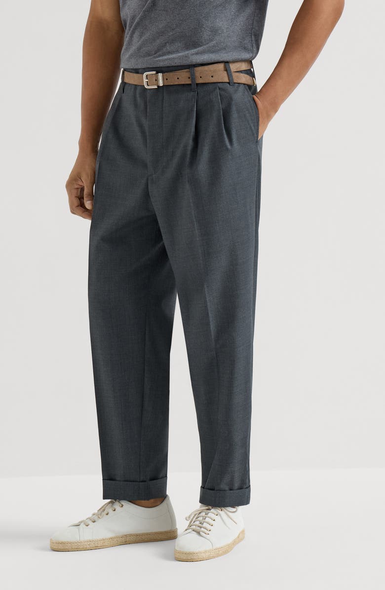 Brunello Cucinelli Virgin wool trousers, Alternate, color, Anthracite