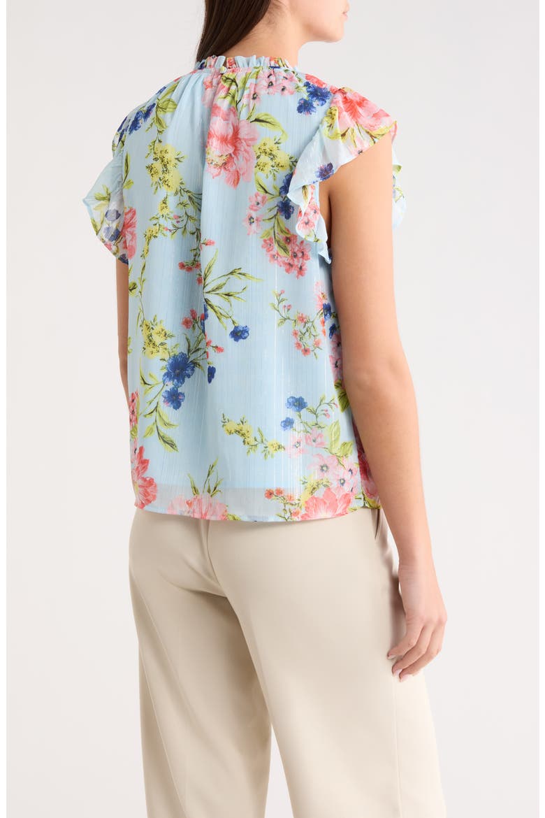 Missa Floral Veda Cap Sleeve Top, Alternate, color, BLUE-PINK