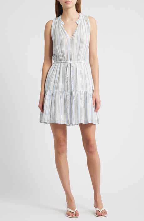 Rails Albany Stripe Tiered Linen Blend Minidress