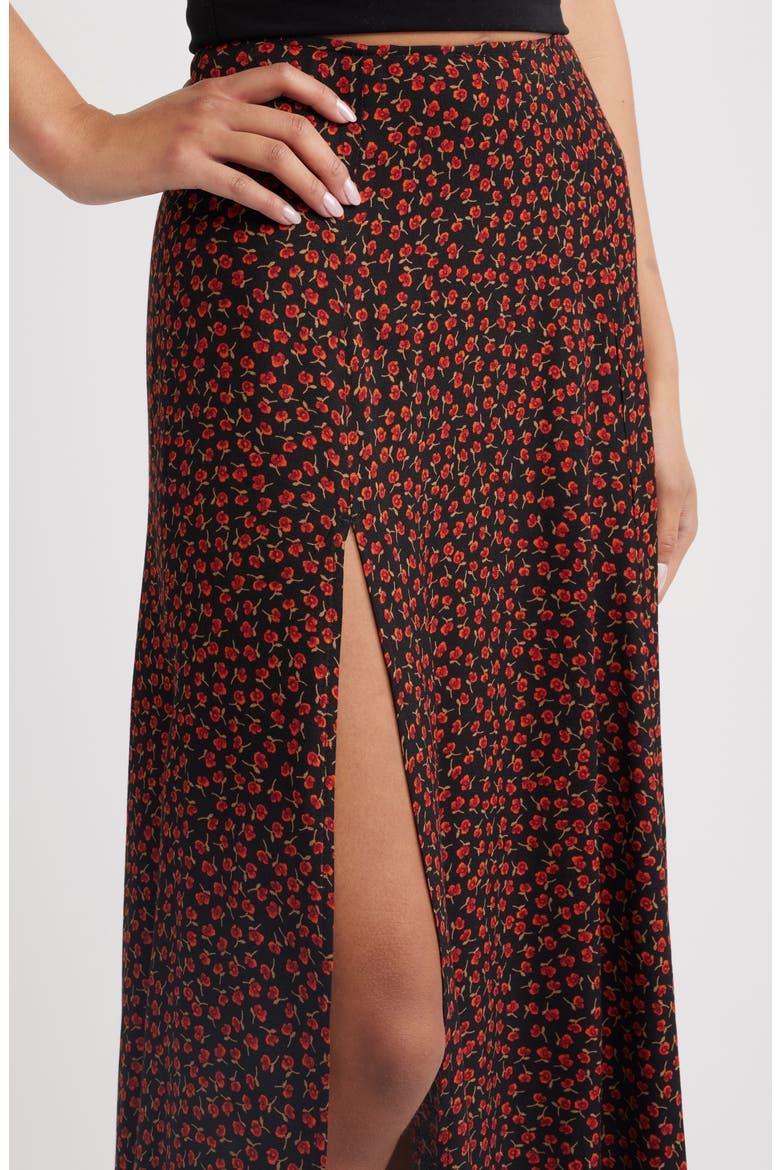 Zoe Side Slit Midi Skirt, Alternate, color, ROWAN