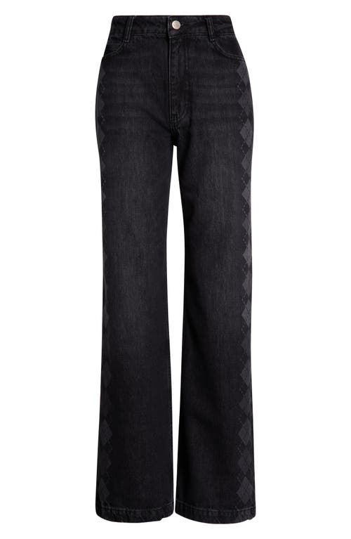 Damson Madder Sinclair Placement Arg Straight Leg Jeans In Black
