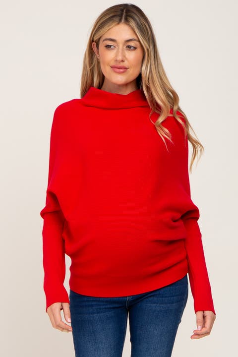 Funnel Neck Dolman Sleeve Sweater