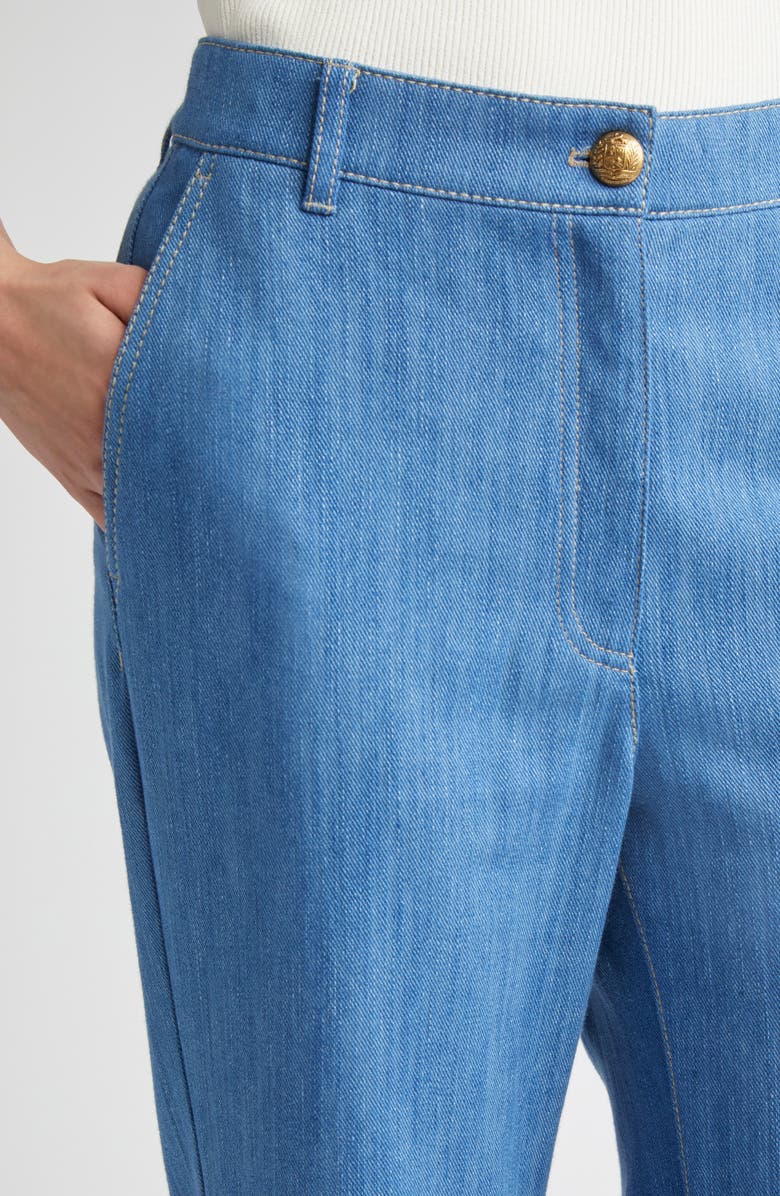 Akris punto Celia High Waist Wide Leg Jeans, Alternate, color, Medium Blue Denim