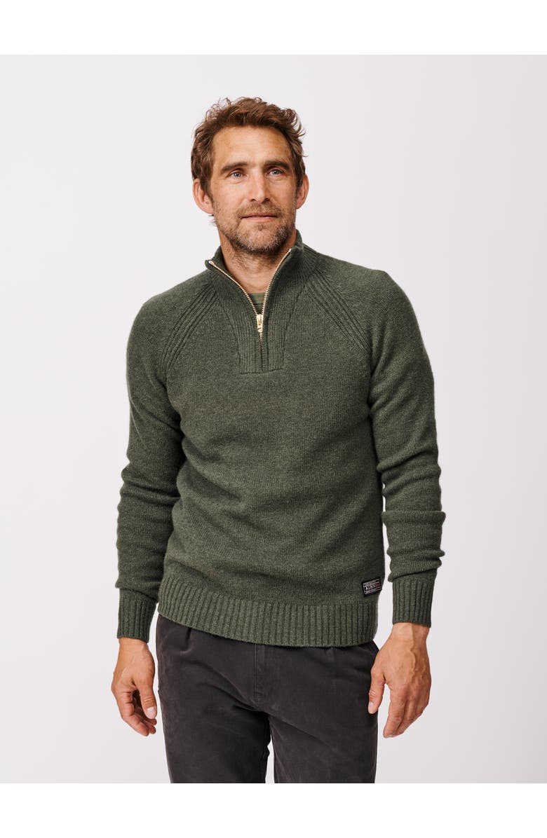 Aubin Pelham Zip Neck Sweater, Main, color, Dark Green