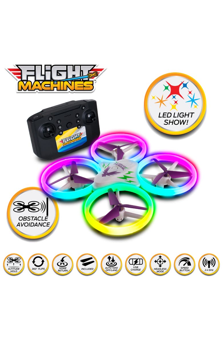 Flight Machines Fight Machines 2.4GHz LightHawk RC Drone, Ages 8+, Alternate, color, Multicolored